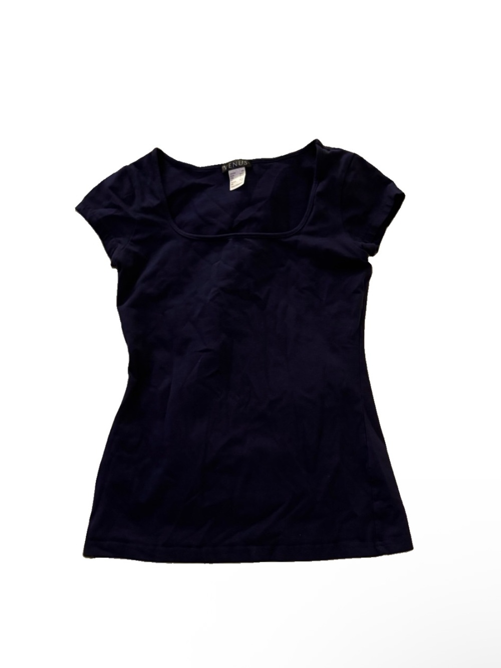 VENUS Navy Scoop Neck Short Sleeve Baby Tee